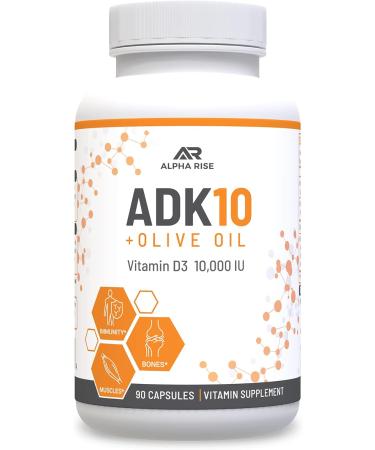 ALPHA RISE Best Over-The-Counter Prostate Support - Prostate Health Supplement for Men (60 Capsules) + ADK 10 Vitamin Supplement + Olive Oil for Better Absorption (90 Vegetarian Capsules) - Buy Online on GoSupps.com