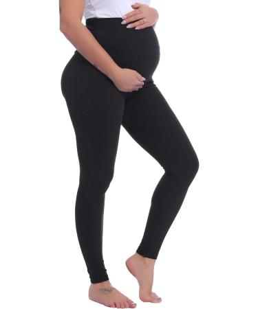 Amorbella Maternity Leggings - Over Bump Cotton Yoga Pajama Pants (Black, Size L) - Buy Online on GoSupps.com