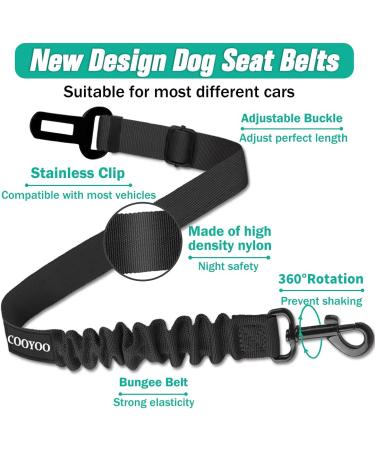 COOYOO Retractable Dog Seat Belt Set - Adjustable, Heavy Duty & Durable Safety Harness for Dogs - Buy Online on GoSupps.com