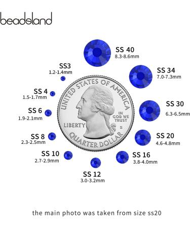 Beadsland 288 Pcs Sapphire Blue Flat Back Rhinestones for Nails - SS30 Nail Crystals (6.3-6.5mm) - Perfect for DIY Nail Art - Buy Online on GoSupps.com