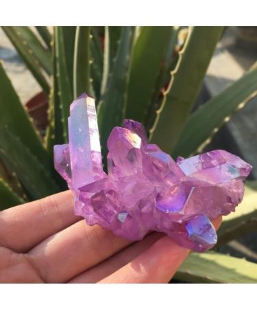 Home Decoration 80-90g Purple Flame Aura Quartz Crystal Cluster Specimen s Home Goods - Buy Online on GoSupps.com