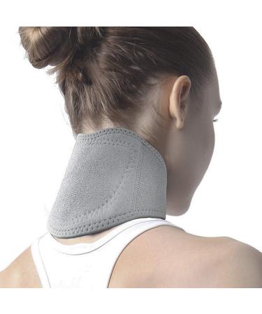 Medical Grade Neck Support Brace Strap for Neck Pain Relief and Bone Relaxer with Self Heating Neck Wrap and Tourmaline Adjustable Cervical Collar for Physical Therapy Arthritis Headaches Grey