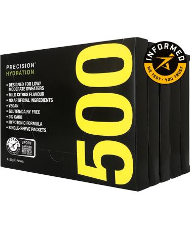 Precision hydration electrolyte drink - all natural electrolyte powder with several strengths (5 boxes (40 packs) 500 mg/l - yellow pack) 5 boxes (40 sachets) 500mg/l - yellow packet