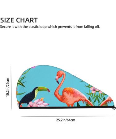 Buy Tropical Jungle Flamingo Microfiber Hair Towel | Soft Super Absorbent Quick Dry Wrap for Long Curly Thick Hair - Ideal for Women - Buy Online on GoSupps.com