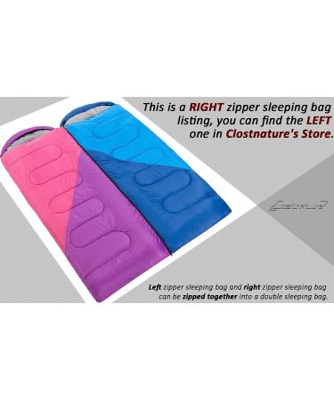 Clostnature Lightweight Camping Sleeping Bag for Adults and Kids - Ultralight Backpacking Sleeping Bag for Cold Weather - Purple (Right Zipper) - Buy Online on GoSupps.com