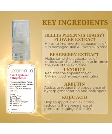 LuxeBeauty Luxe Serum - Skin Lightener & Brightener 1 fl oz (30 ml) | Radiant Skin Solution - Buy Online on GoSupps.com