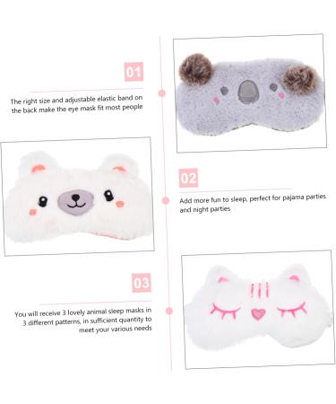 FRCOLOR 3pcs Plush Eye Masks - Cute Sleeping Eye Shades for Party Supplies & Travel | Block Out Light with Stylish Cotton Goggles - Buy Online on GoSupps.com