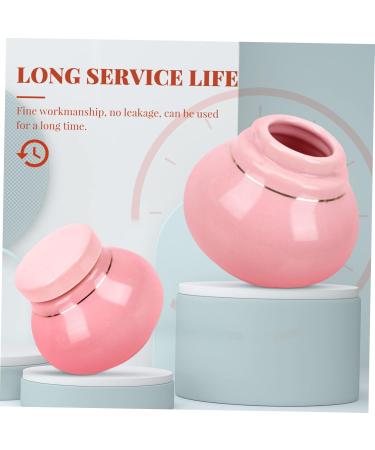 POPETPOP Storage Bottle Cans Coffee Sample Face Cream Jars Empty Porcelain Loose Tea Tin Tea Storage Canister Face Hand Ceramic Tea Coffee Sugar Jar Makeup Earrings Travel Cosmetic Ceramics 6x5.5cm Pink - Buy Online on GoSupps.com