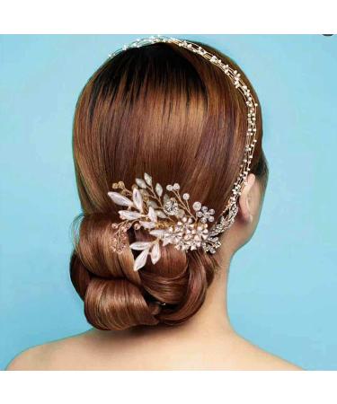 FRCOLOR 1pc Wedding Hair Comb Bridal Headpiece Wedding Hair Clips Floral Hair Comb Pearl Crystal Hair Comb Rhinestone Hair Comb Clip Pearl Hair Pin Wedding Accessories Bride European Style - Buy Online on GoSupps.com