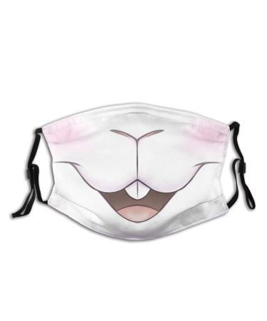 PPFINE Funny Realistic Prank Face Mask Fashion Dustproof Scarf Reusable Adjustable Bandana Washable 1 count (Pack of 1) Rabbit Mouth