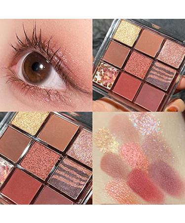 Kayswang Glitter Eyeshadow Palette - 9 Colors, Matte High Pigment, Long Lasting & Waterproof (Pink Grey) - Buy Online on GoSupps.com