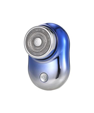 Mini Shaver Portable Electric Shaver Electric Beard Razor Cordless Rechargeable Rotary Shavers Wet Dry Shave for Men's Beard Shaving (Blue)