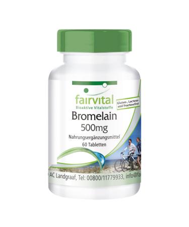 Fairvital | Bromelain 500mg - HIGH DOSE - VEGAN - 1200 FIP - pineapple enzyme - 60 tablets