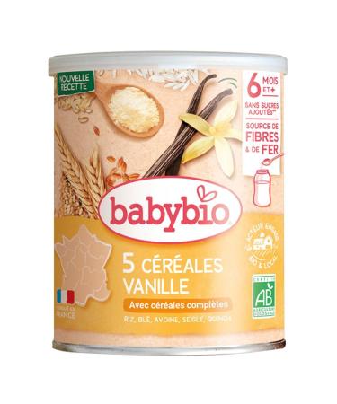 Babybio - Vanilla Cereals with rice wheat oats rye quinoa Organic 220 g - 6+ Months - ORGANIC