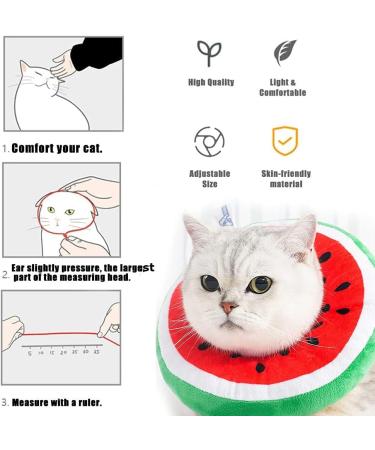Crazy Bean Postoperative Protective Collar for Cats | Soft Adjustable & Comfortable Kitten Collar in Watermelon - Safe Recovery Solution - Buy Online on GoSupps.com