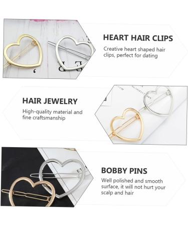 Hair Clip Rhinestone Hair Clip Girls Hair Bows Metallic Hair Clips 4 Pieces Heart Clips Hair Clip Hair Accessories Love Shaped Hair Pins Heart Hair Pins - Buy Online on GoSupps.com
