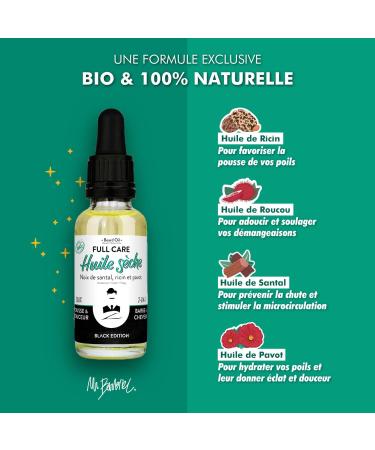 Tonka Organic Beard Oil 2-in-1 Black Edition for Men Monsieur BARBIER | 100% Natural and French | Moisturizes and Promotes Growth | Based on Castor Sandalwood and Poppy | 30ml - Buy Online on GoSupps.com