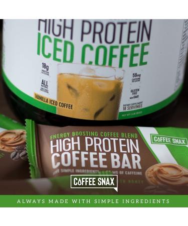 Protein Coffee Energy Bar - 16g Protein, 55mg Caffeine, Gluten Free, Non GMO, All Natural - 12 Peanut Butter Bars - Buy Online on GoSupps.com