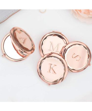 Clibeslty Personalized Bride Tribe Compact Mirrors Custom Graduation Travel Gifts for Her Rose Gold Compact Mirrors Bridesmaid Proposal Gifts Bridesmaid Christmas Graduation Gifts
