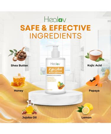 Kojic Acid Lotion Skin Brightening Body Lotion for Age Spots Hyperpigmentation Intimate Areas Dark Spot Remover Reduces Acne Scars and Evens Tone Kojic Acid Cream for Brighter Glowing Look - Buy Online on GoSupps.com