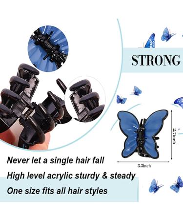 6Pcs Butterfly Hair Clips for Women - 3.3 Inch Large Non-Slip Hair Claw Clips - Strong and Cute Hair Jaw Clips - Ideal for Thick, Thin, and Curly Hair - Headwear Gifts - Pack of 6 - Buy Online on GoSupps.com