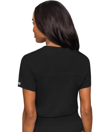 Med Couture Touch Women's Chest Pocket Top - Small, Black | Stylish & Functional - Buy Online on GoSupps.com