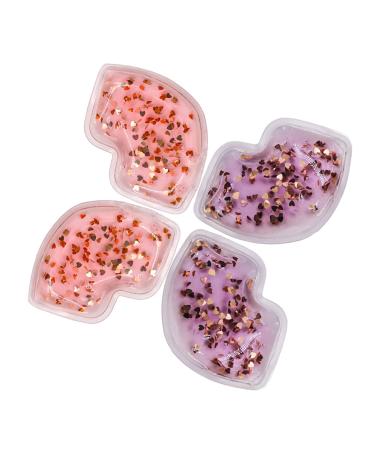 Lip Ice Pack for Cosmetic Cold Use for Lip Keep Lipstick from Fading Heat Use for Makeup Remover Gift for Girl Woman. Hot and Cold Pack Use for Small Swelling and Bleeding Wounds (4 pcs) Glitter Powder