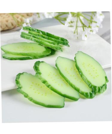 ORFOFE 6pcs Simulation Cucumber Slice Simulation Green Vegetable Green 6.50X3.00X0.50CM - Buy Online on GoSupps.com