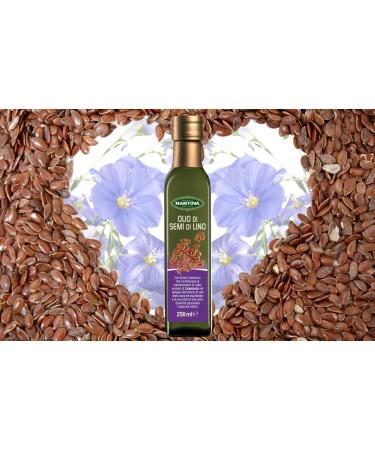  Italian Gourmet E.R. Fratelli Mantova Olio Semi Di Lino Lino Oil Rich in Omega 3 Glass 250ml + 400g Box - Buy Online on GoSupps.com