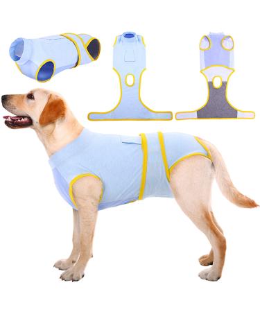 Kuoser dog body after op dog body after castration male bitch dog body after op bitch breathable body for dogs after op leakage protection dog anti-wound licking op body dog light blue XL XL (1 Pack) blue