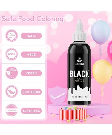 Nomeca Food Coloring Gel for Baking 128g Cake Food Coloring High Concentrated Vibrant Gel Food Dye for Easter Egg Icing Fondant Macaron Frosting Cookie Gluten Free Vegan Tasteless (128g(Black)) 127 ml (Pack of 1) - Buy Online on GoSupps.com