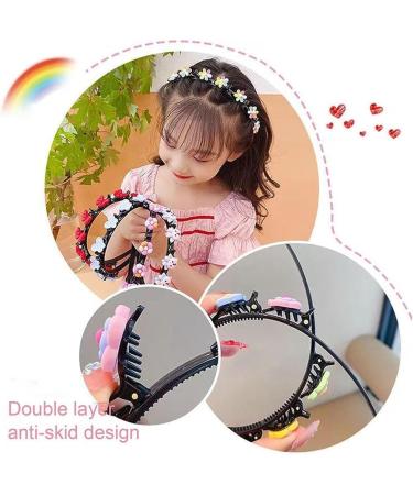 Sweet Princess Hairstyle Hairpin with Clips Summer Little Girl Braided Hair Hairpin Headdress Cartoon Headbands Plait Hair Tools Double Layer Headbands with Clips Twist Plait for Girls (Color : 5 5 Pcs D - Buy Online on GoSupps.com
