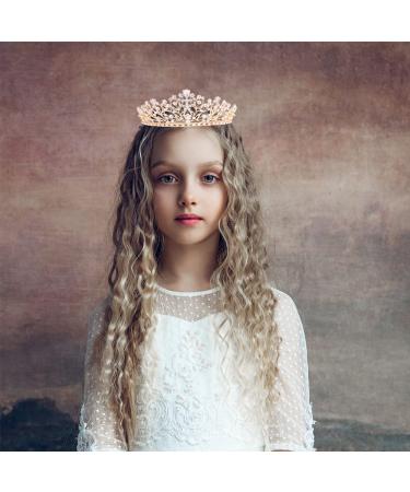 Didder Crystal Tiara - Gold Princess Crown for Women & Girls | Rhinestone Bridal Hair Accessories for Wedding, Prom & Parties - Buy Online on GoSupps.com