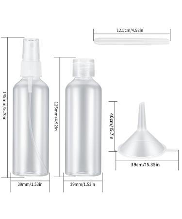 10 Piece Travel Bottles Set - 100ml Flip-Cap & Spray Bottles with Funnels Labels & Pen | Perfect for Cosmetics & Travel - Buy Online on GoSupps.com