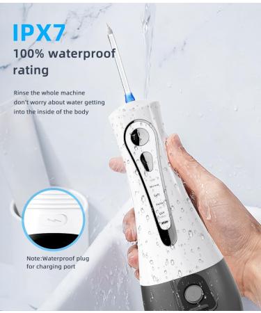 Water Flosser for Teeth - Cordless IPX7 Waterproof Dental Irrigator with 11oz Tank 4 Modes & 7 Tips - Ultimate Oral Care for Gums & Braces - Buy Online on GoSupps.com