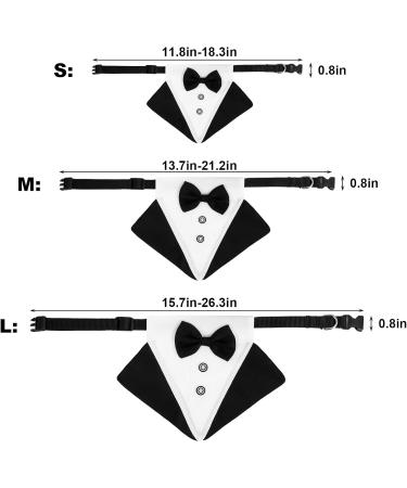 KroY PecoeD Formal Dog Tuxedo Bandana Collar - Adjustable Bow Tie & Neck Tie for Small-Medium Dogs (L) - Wedding & Special Occasion Accessories - Buy Online on GoSupps.com