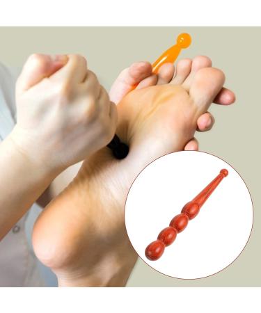 Foot Wood Massage Stick | Trigger Point Muscle Roller for Pain Relief & Relaxation - Red - Buy Online on GoSupps.com