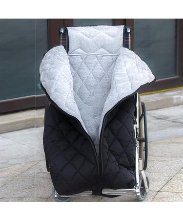 Winter Thicken Wheelchair Warmer Blanket Windproof Fleece Lined Cozy Leg Cover with Zipper for Leg Lower Body Warm for Elderly Patients and Disabled