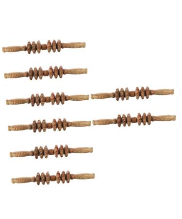 Minkissy massager with 6 wheels massage device for belly scratching board massage tab manual body rod foot massage device trigger massage accessories wood-massage tab 8 pieces