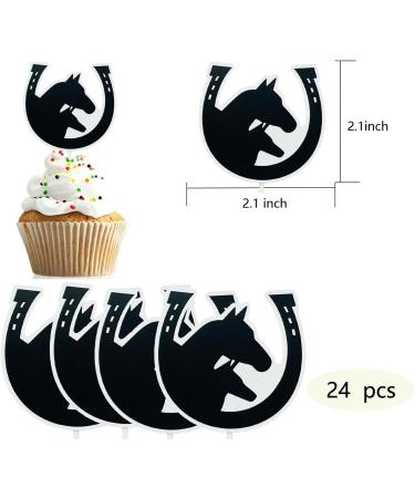 Cowboy Cowgirl Cupcake Toppers 24Pcs Rodeo Cupcake Topper Western Theme Baby Shower Birthday Party Cake Decorations - Buy Online on GoSupps.com