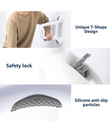TAILI Suction Shower Grab Bar - Strong Hold for Elderly & Handicap - No Drilling - 240LBS Capacity - T-Shape Design - Buy Online on GoSupps.com