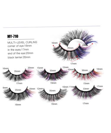 Shop 5D Dramatic Colored Mink Lashes | Fluffy Rainbow Eyelashes - 7 Pairs of Colorful Strip Lashes for Bold Looks - Buy Online on GoSupps.com