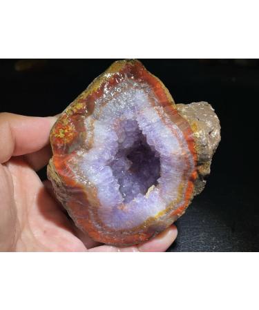 Natural Crystal Rough Natural Crystal Rough Red Battle Blood Agate Rough China Agate Crystal Achat Geode Specimen 461g RD36