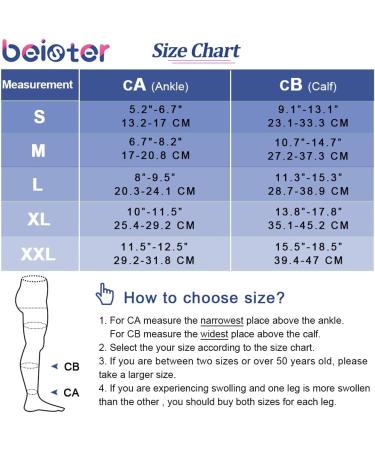 Beister Medical Open Toe Knee High Calf Compression Socks for Women & Men  Firm 20-30 mmHg Graduated Support Hosiery for Varicose Veins Edema Flight  Pregnancy (A Pair) Black X-Large (Pack of 1)