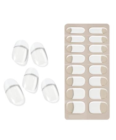 Generisch Semi-cured gel nails semi-cured gel manicure stickers gel nail films French tip nail strips gel nail films that work with UV light for