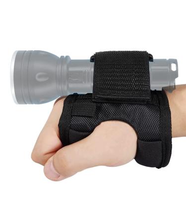 Diving Flashlight Wrist Mount Glove - PFSN Hands Free Dive Light Holder with Adjustable Hold, Dive Light Attach Velcro Wrist, Scuba Gear Dive Lanyard, Universal Wrist Strap, Scuba Accessories