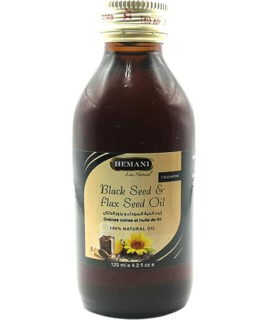 MAWANS Black Seed Flaxseed Oil Herbal 125ml 100% Pure Natural Extract Medical Halal Cold Pressed Glass Bottle Two in One (2) - Buy Online on GoSupps.com