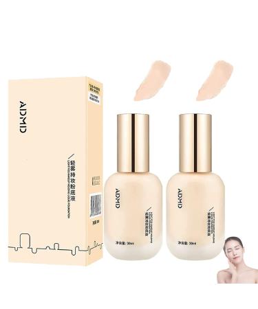 Hydrating Waterproof and Light Long Lasting Foundation ADMD Light Fog Makeup Holding Liquid Foundation ADMD Foundation Natural Look Hydrating Foundation for All Skin Types (#02 Natural Color)