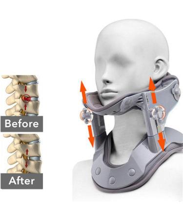 Neck Brace Support Cervical Traction with Heated Function Adjustable Traction Support for Home Traction Spinal Alignment Pain Relief - Buy Online on GoSupps.com