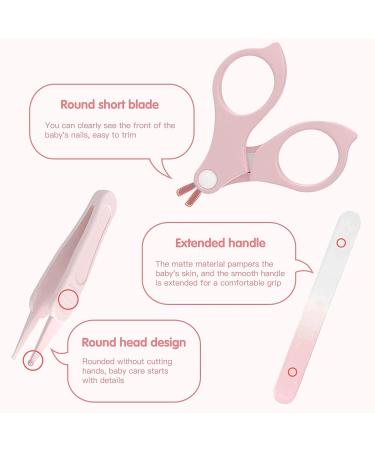 4 in 1 Baby Manicure Kit - Nail Clippers, Scissor, Nail File, and Tweezer for Baby Boy and Girl | Pink Baby Nail Care Set - Buy Online on GoSupps.com
